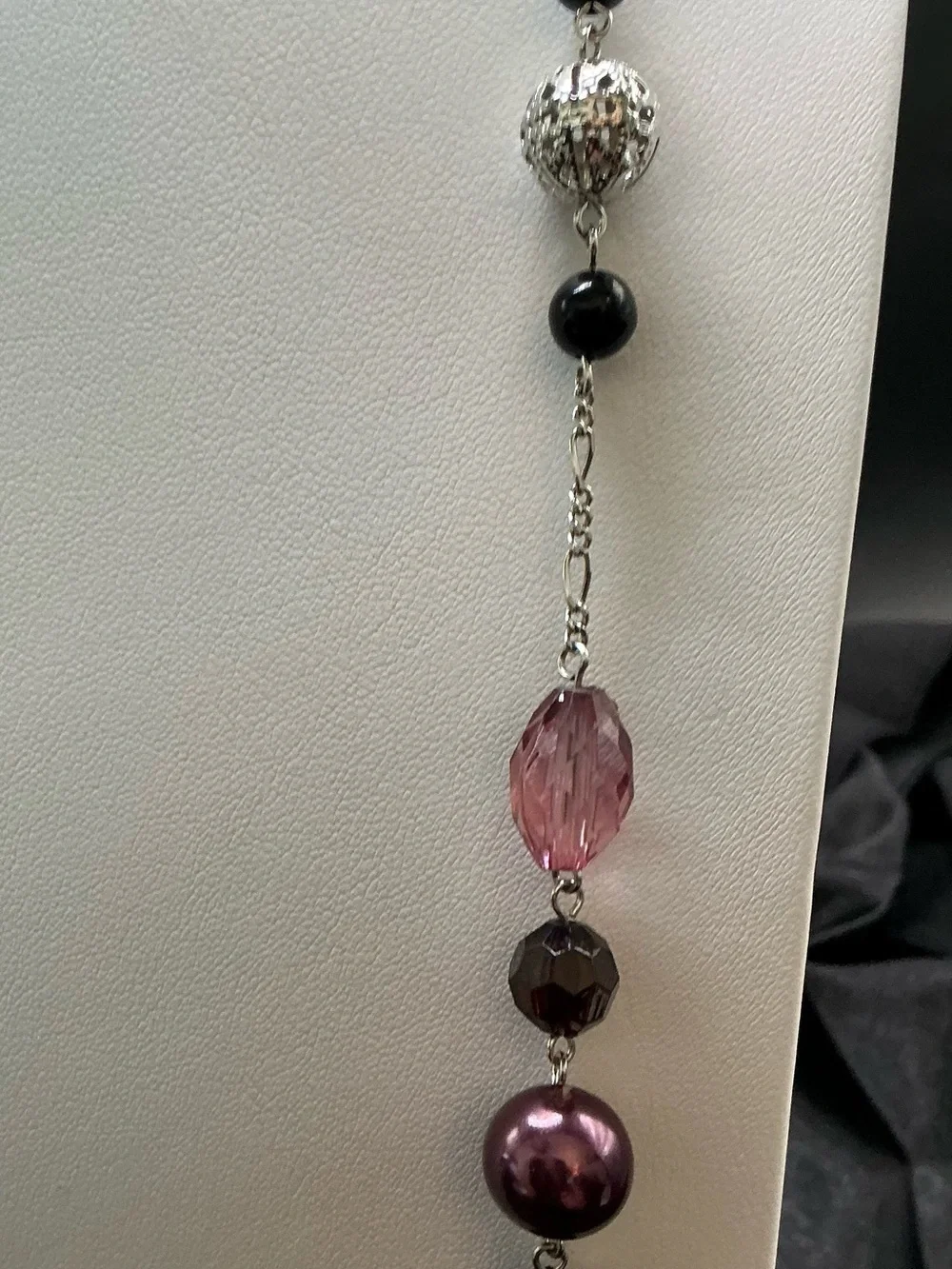 Lia Sophia Pink and Purple Beaded Long Necklace